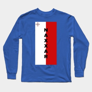 Naxxar City in Malta Flag Vertical Long Sleeve T-Shirt